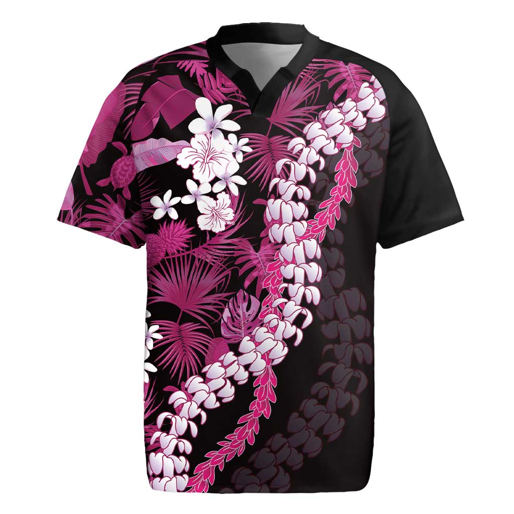 Akala Aloha Hawaii Lei Rugby Jersey Tropical Flowers Elegant Vibe - Polynesian Pride