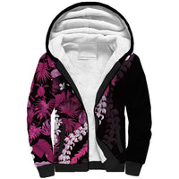 Akala Aloha Hawaii Lei Sherpa Hoodie Tropical Flowers Elegant Vibe LT14 Unisex Pink - Polynesian Pride