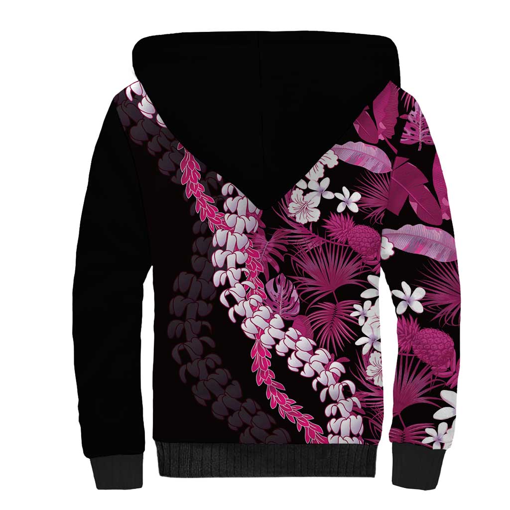 Akala Aloha Hawaii Lei Sherpa Hoodie Tropical Flowers Elegant Vibe LT14 - Polynesian Pride