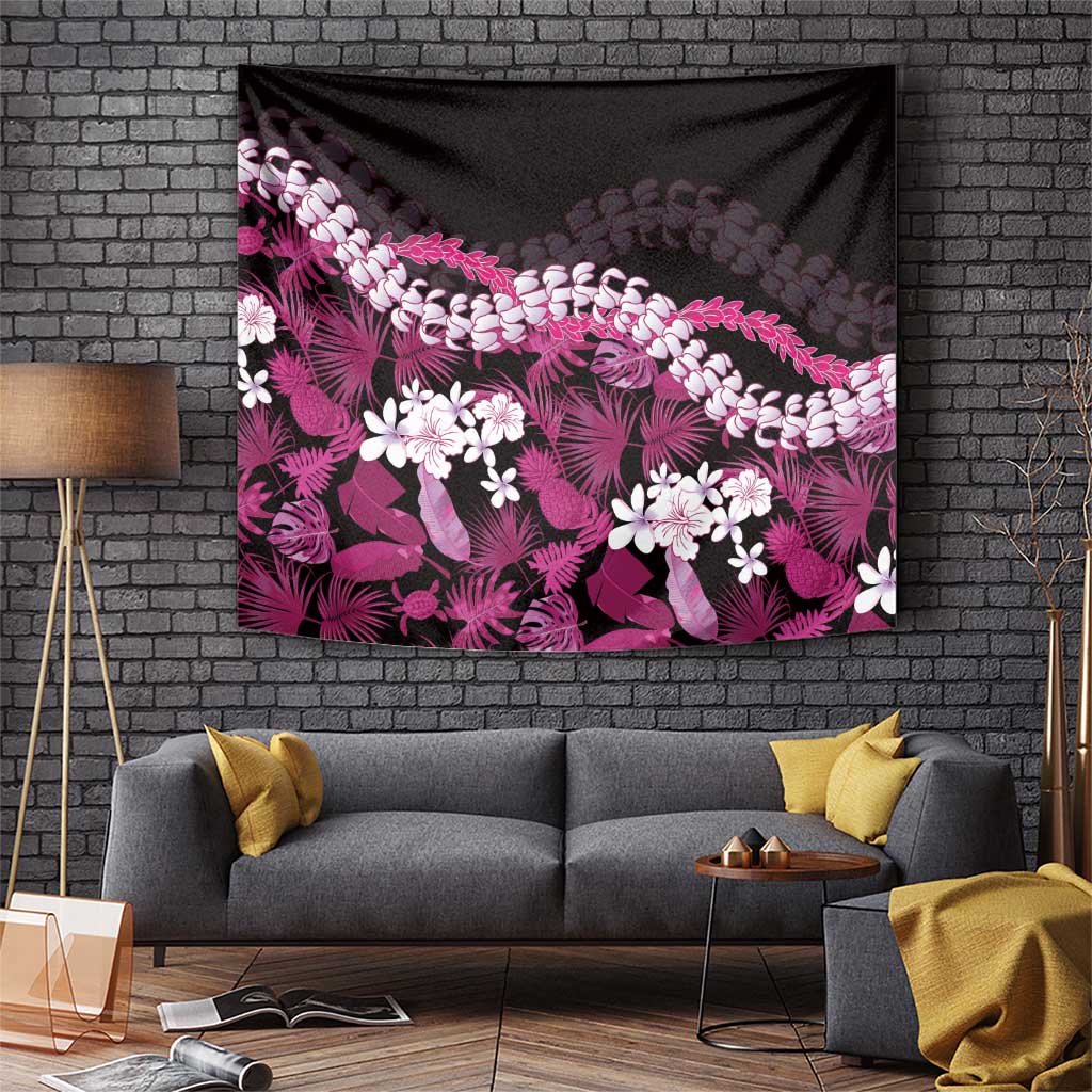 Akala Aloha Hawaii Lei Tapestry Tropical Flowers Elegant Vibe - Polynesian Pride