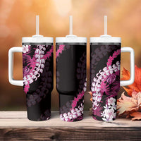 Akala Aloha Hawaii Lei Tumbler With Handle Tropical Flowers Elegant Vibe - Polynesian Pride