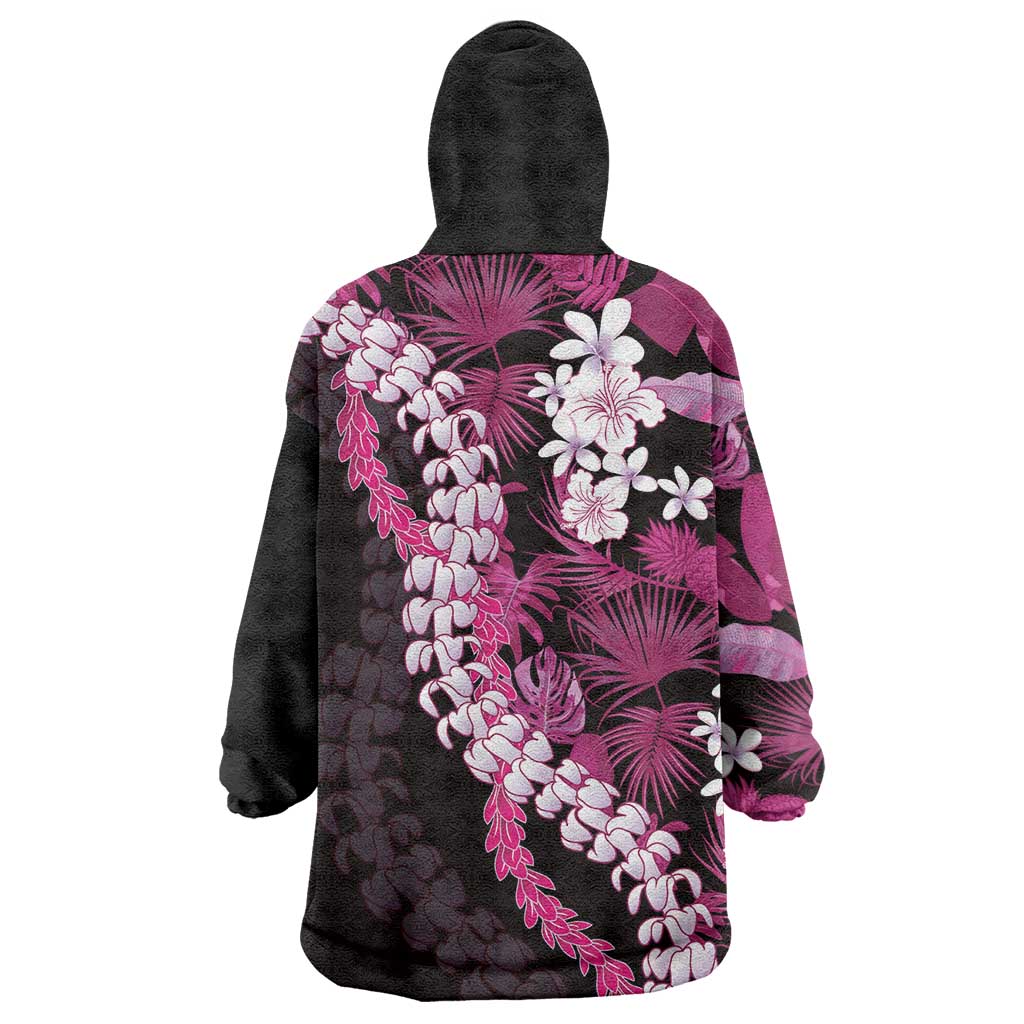 Akala Aloha Hawaii Lei Wearable Blanket Hoodie Tropical Flowers Elegant Vibe - Polynesian Pride