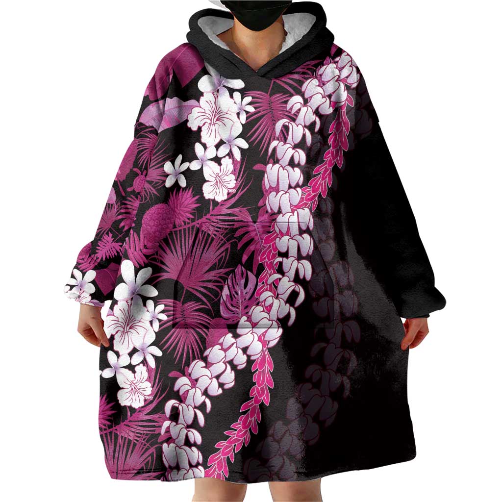 Akala Aloha Hawaii Lei Wearable Blanket Hoodie Tropical Flowers Elegant Vibe - Polynesian Pride