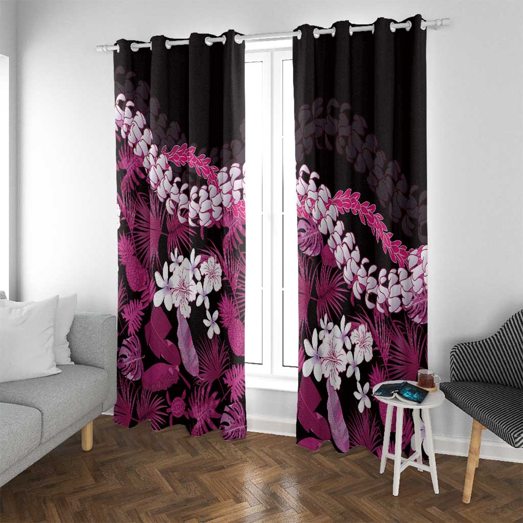 Akala Aloha Hawaii Lei Window Curtain Tropical Flowers Elegant Vibe - Polynesian Pride