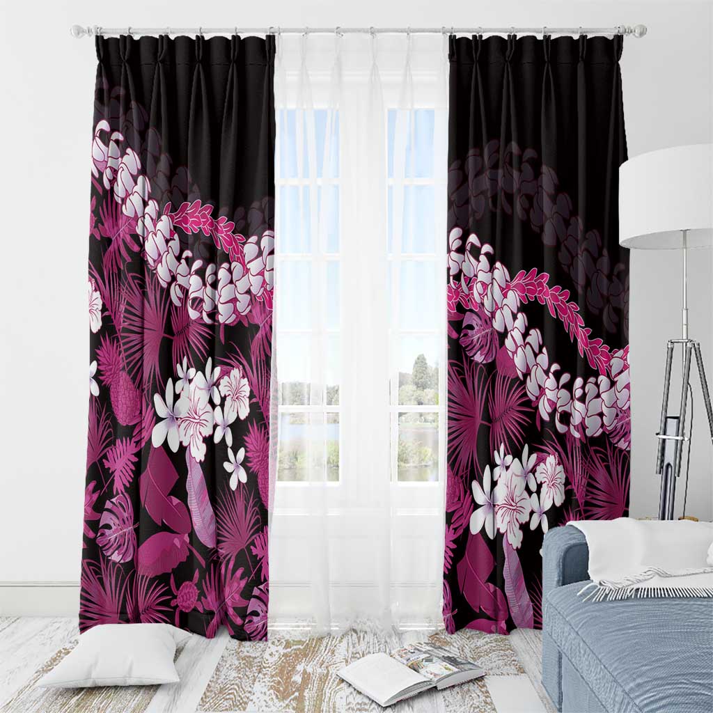 Akala Aloha Hawaii Lei Window Curtain Tropical Flowers Elegant Vibe - Polynesian Pride