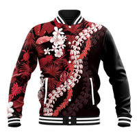 Ulaula Aloha Hawaii Lei Baseball Jacket Tropical Flowers Elegant Vibe - Polynesian Pride