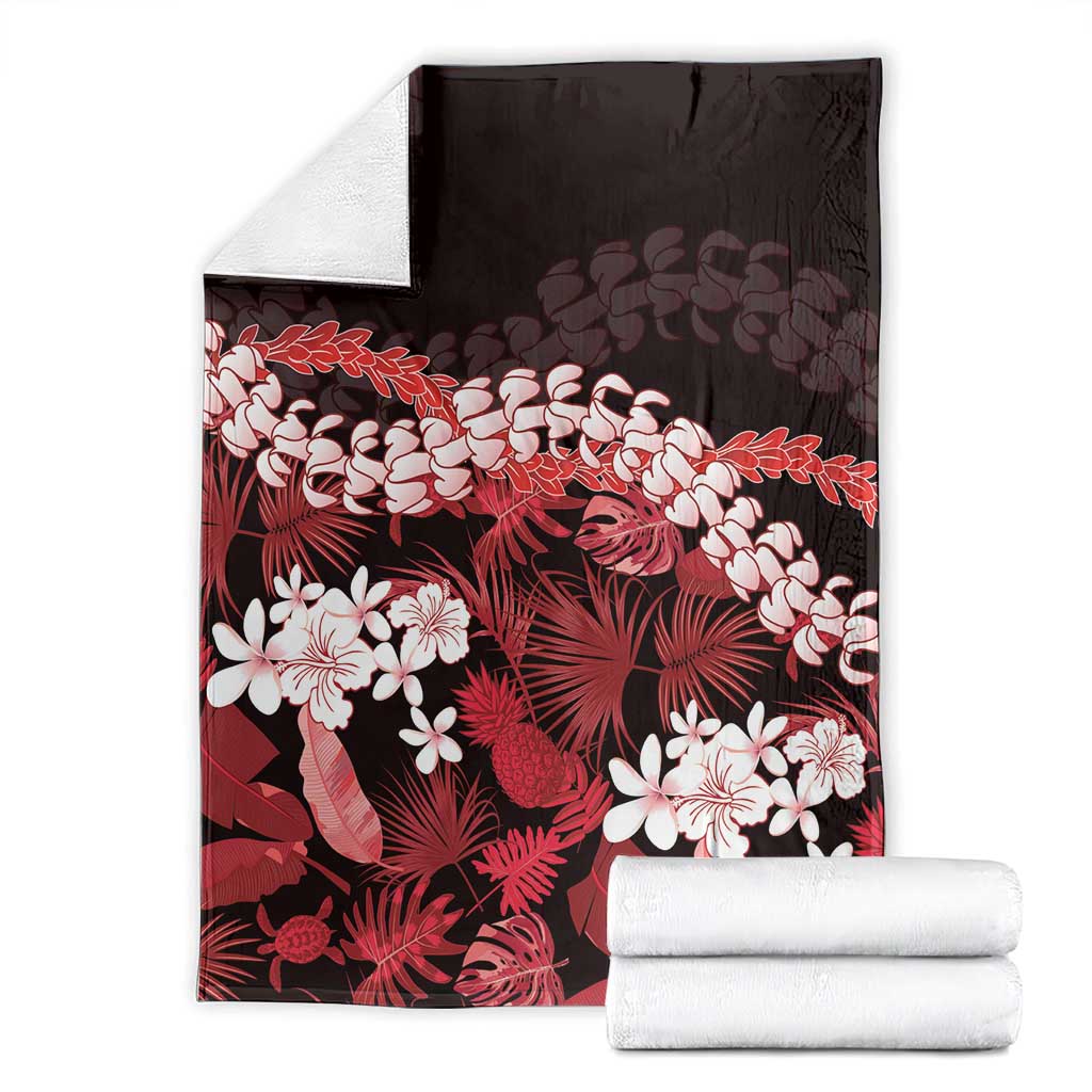 Ulaula Aloha Hawaii Lei Blanket Tropical Flowers Elegant Vibe - Polynesian Pride