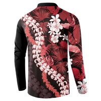 Ulaula Aloha Hawaii Lei Button Sweatshirt Tropical Flowers Elegant Vibe - Polynesian Pride