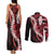 Ulaula Aloha Hawaii Lei Couples Matching Tank Maxi Dress and Long Sleeve Button Shirt Tropical Flowers Elegant Vibe - Polynesian Pride