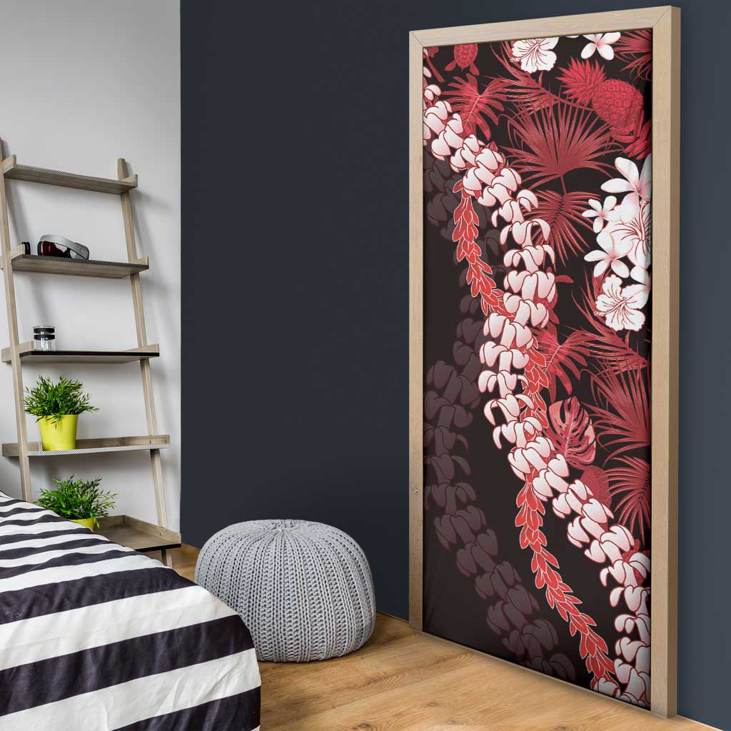 Ulaula Aloha Hawaii Lei Door Cover Tropical Flowers Elegant Vibe - Polynesian Pride