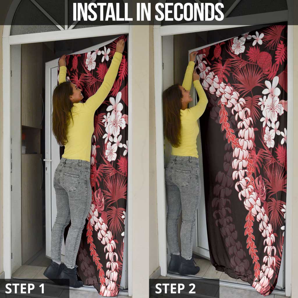 Ulaula Aloha Hawaii Lei Door Cover Tropical Flowers Elegant Vibe - Polynesian Pride