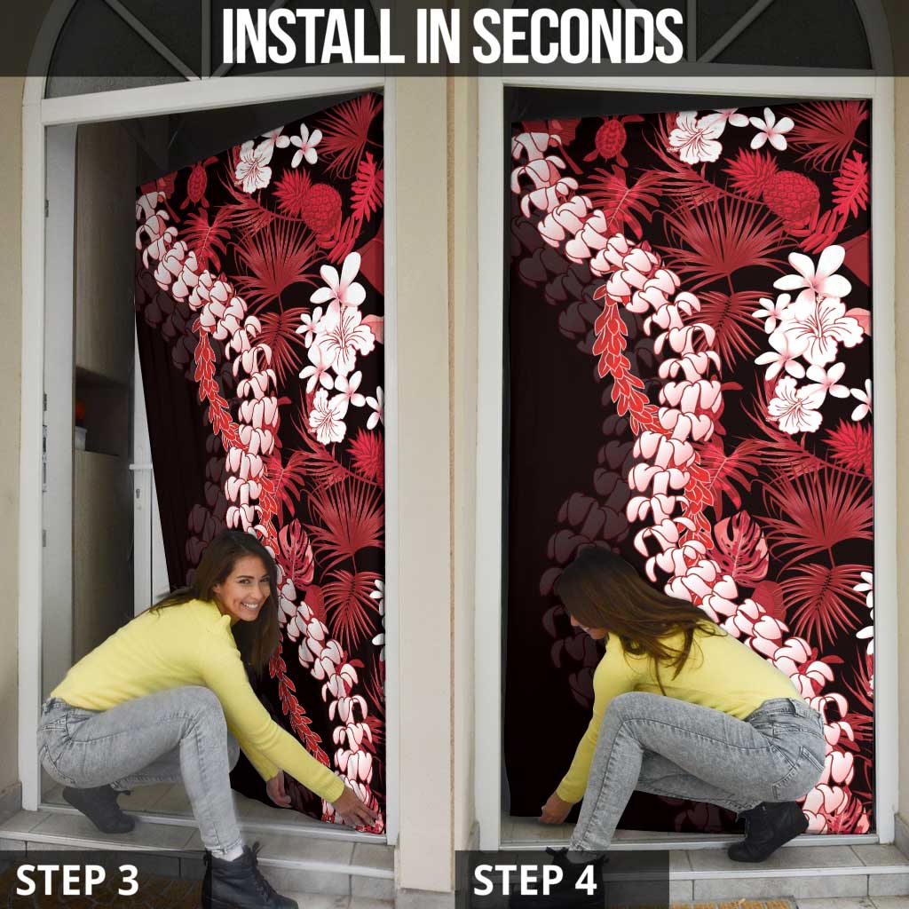 Ulaula Aloha Hawaii Lei Door Cover Tropical Flowers Elegant Vibe - Polynesian Pride
