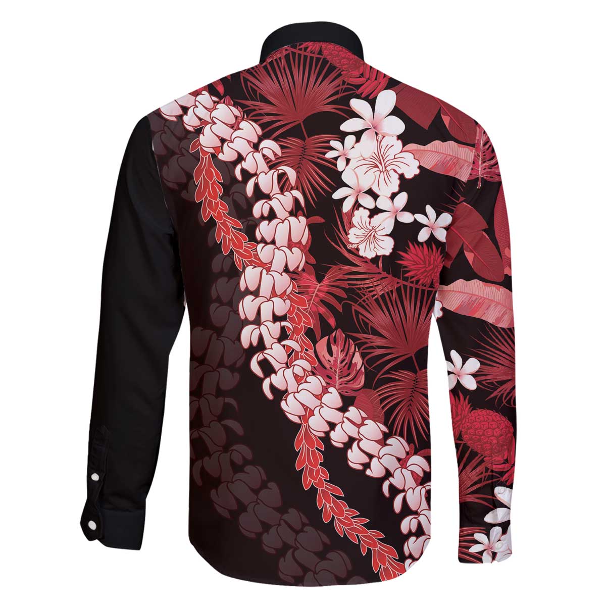 Ulaula Aloha Hawaii Lei Family Matching Off The Shoulder Long Sleeve Dress and Hawaiian Shirt Tropical Flowers Elegant Vibe - Polynesian Pride