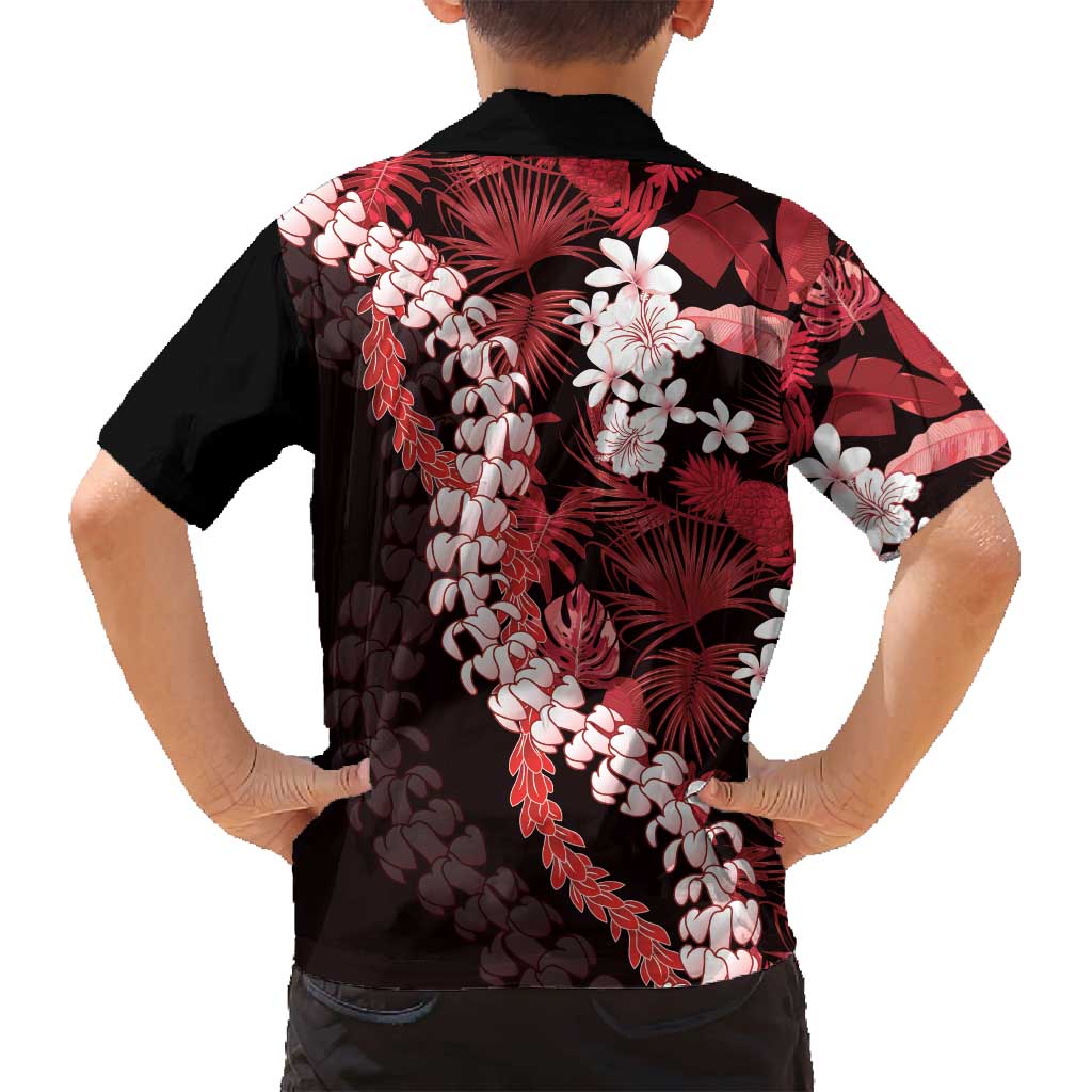 Ulaula Aloha Hawaii Lei Family Matching Off Shoulder Short Dress and Hawaiian Shirt Tropical Flowers Elegant Vibe LT14 - Polynesian Pride