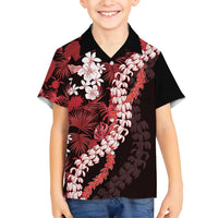 Ulaula Aloha Hawaii Lei Family Matching Puletasi and Hawaiian Shirt Tropical Flowers Elegant Vibe LT14 Son's Shirt Red - Polynesian Pride