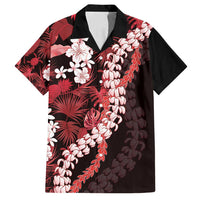 Ulaula Aloha Hawaii Lei Family Matching Summer Maxi Dress and Hawaiian Shirt Tropical Flowers Elegant Vibe LT14 Dad's Shirt - Short Sleeve Red - Polynesian Pride