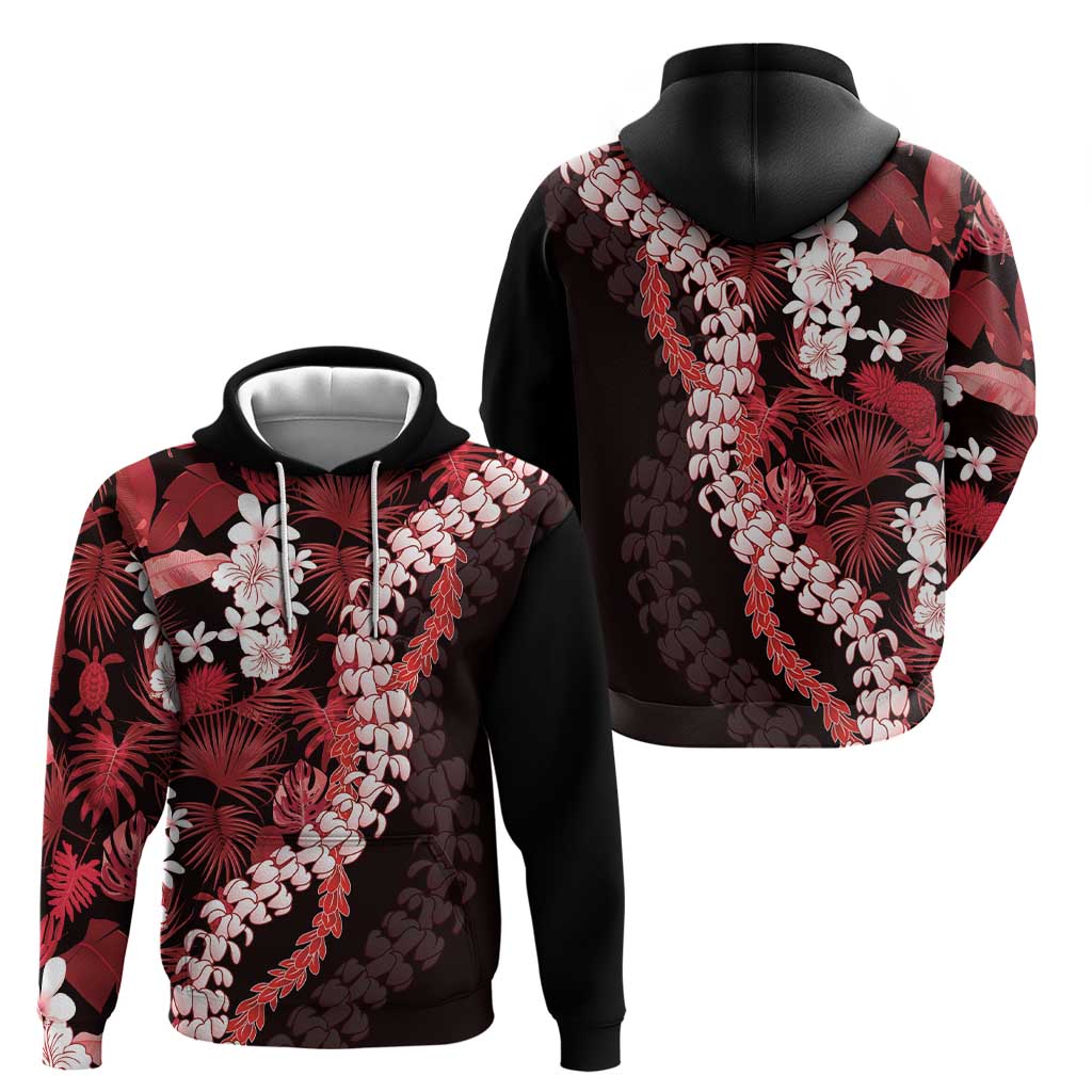 Ulaula Aloha Hawaii Lei Hoodie Tropical Flowers Elegant Vibe - Polynesian Pride
