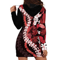 Ulaula Aloha Hawaii Lei Hoodie Dress Tropical Flowers Elegant Vibe - Polynesian Pride