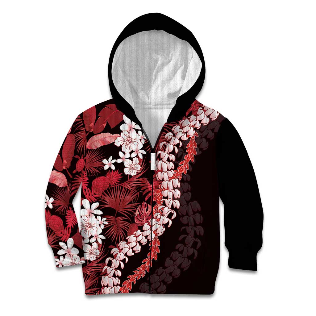 Ulaula Aloha Hawaii Lei Kid Hoodie Tropical Flowers Elegant Vibe - Polynesian Pride