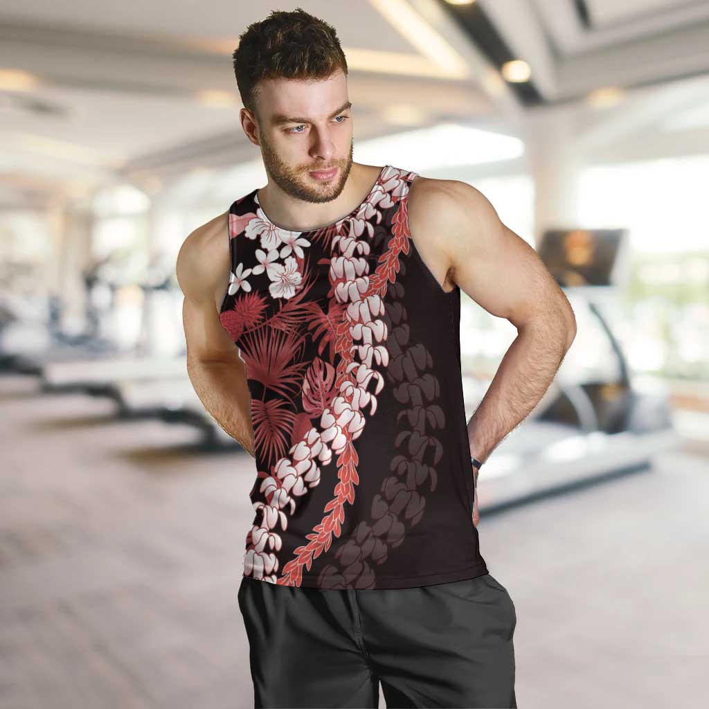 Ulaula Aloha Hawaii Lei Men Tank Top Tropical Flowers Elegant Vibe - Polynesian Pride