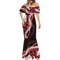 Ulaula Aloha Hawaii Lei Mermaid Dress Tropical Flowers Elegant Vibe - Polynesian Pride