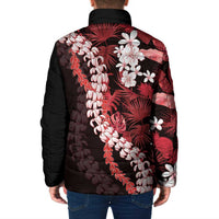 Ulaula Aloha Hawaii Lei Padded Jacket Tropical Flowers Elegant Vibe - Polynesian Pride