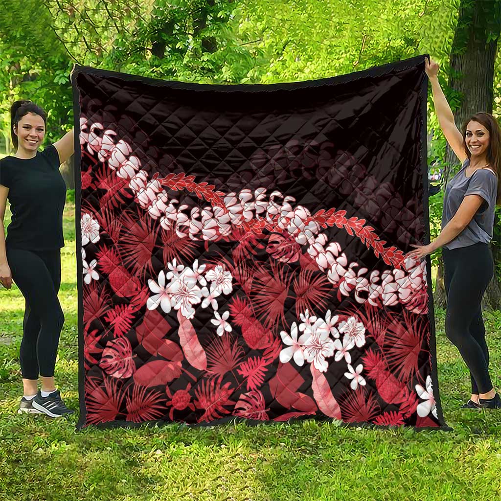 Ulaula Aloha Hawaii Lei Quilt Tropical Flowers Elegant Vibe - Polynesian Pride