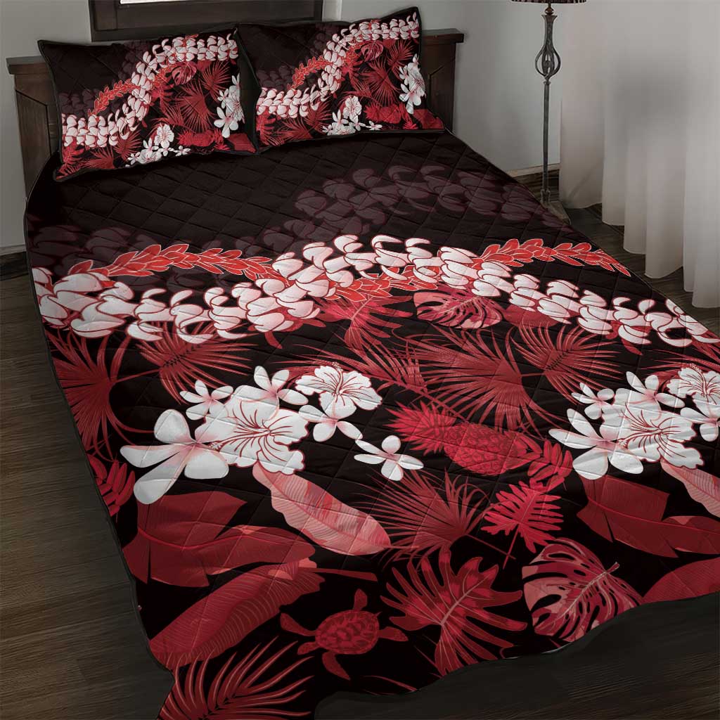 Ulaula Aloha Hawaii Lei Quilt Bed Set Tropical Flowers Elegant Vibe - Polynesian Pride