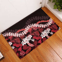Ulaula Aloha Hawaii Lei Rubber Doormat Tropical Flowers Elegant Vibe - Polynesian Pride