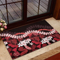 Ulaula Aloha Hawaii Lei Rubber Doormat Tropical Flowers Elegant Vibe - Polynesian Pride