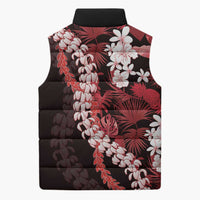 Ulaula Aloha Hawaii Lei Sleeveless Puffer Jacket Tropical Flowers Elegant Vibe - Polynesian Pride
