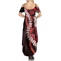 Ulaula Aloha Hawaii Lei Summer Maxi Dress Tropical Flowers Elegant Vibe - Polynesian Pride
