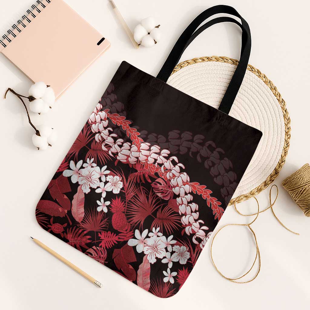 Ulaula Aloha Hawaii Lei Tote Bag Tropical Flowers Elegant Vibe - Polynesian Pride