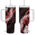 Ulaula Aloha Hawaii Lei Tumbler With Handle Tropical Flowers Elegant Vibe - Polynesian Pride