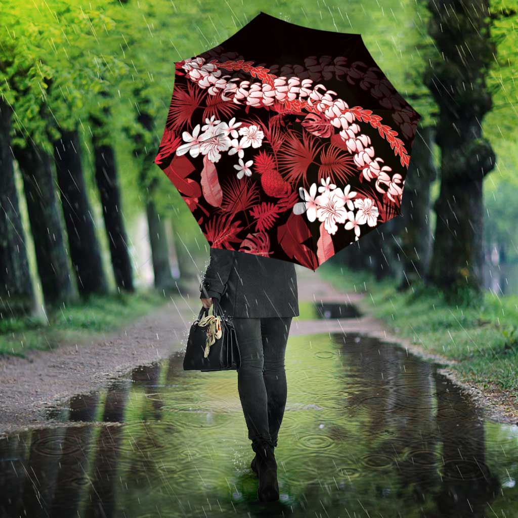 Ulaula Aloha Hawaii Lei Umbrella Tropical Flowers Elegant Vibe - Polynesian Pride