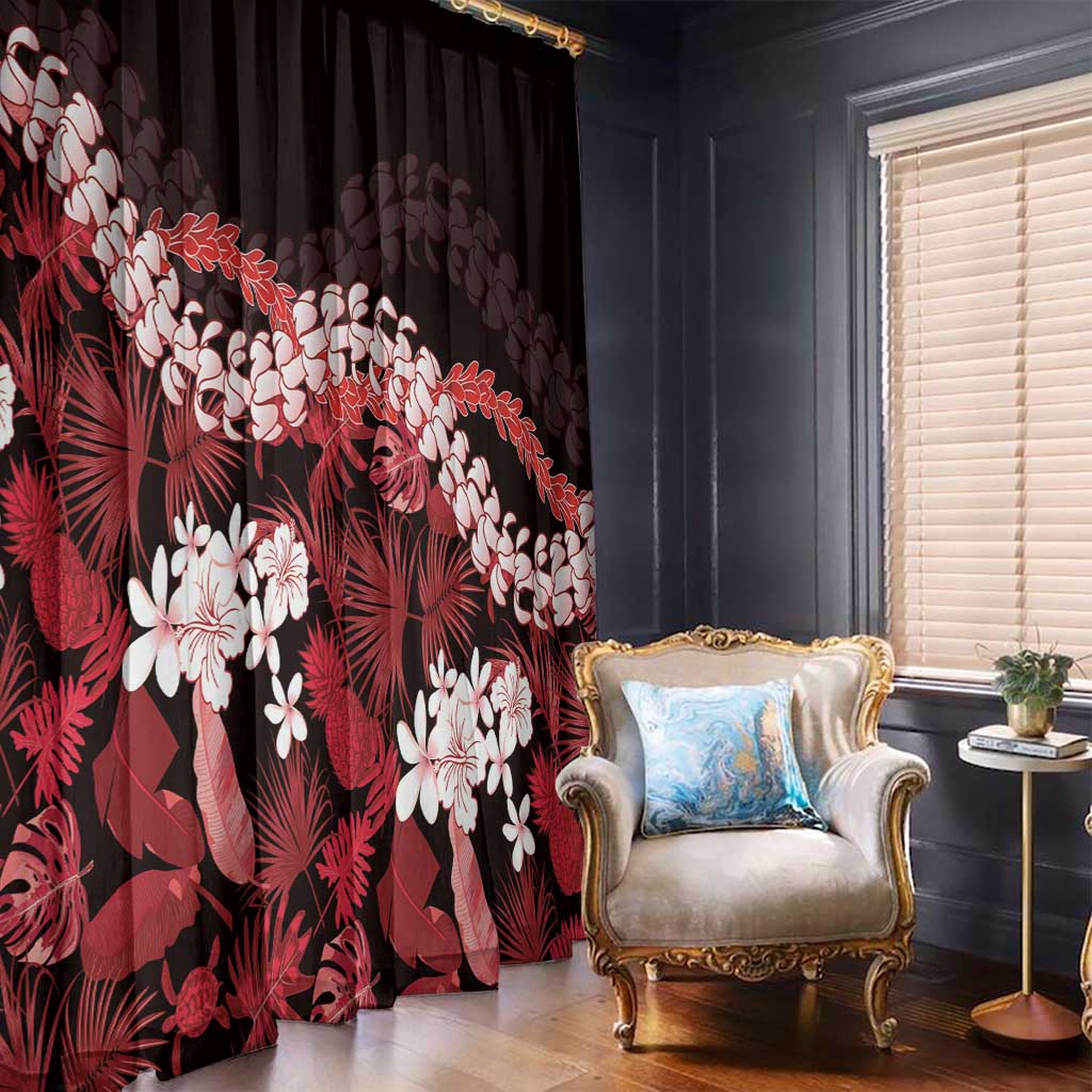 Ulaula Aloha Hawaii Lei Window Curtain Tropical Flowers Elegant Vibe - Polynesian Pride