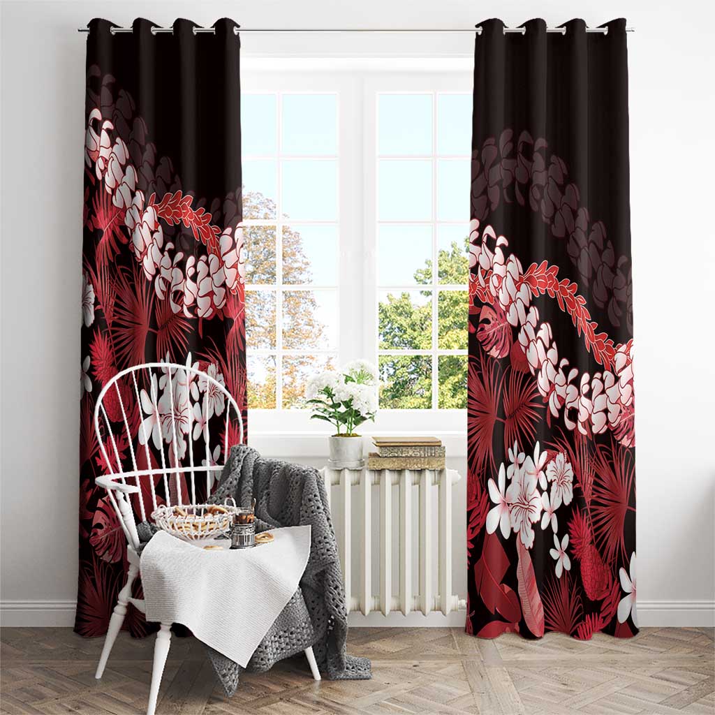 Ulaula Aloha Hawaii Lei Window Curtain Tropical Flowers Elegant Vibe - Polynesian Pride