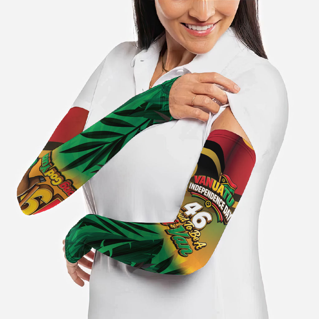 Vanuatu Independence Day Arm Sleeves Chibi Boar Proud To Be A Ni-Van