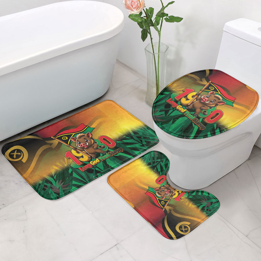 Vanuatu Independence Day Bathroom Set Chibi Boar Proud To Be A Ni-Van