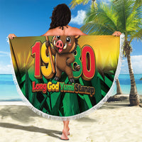Vanuatu Independence Day Beach Blanket Chibi Boar Proud To Be A Ni-Van