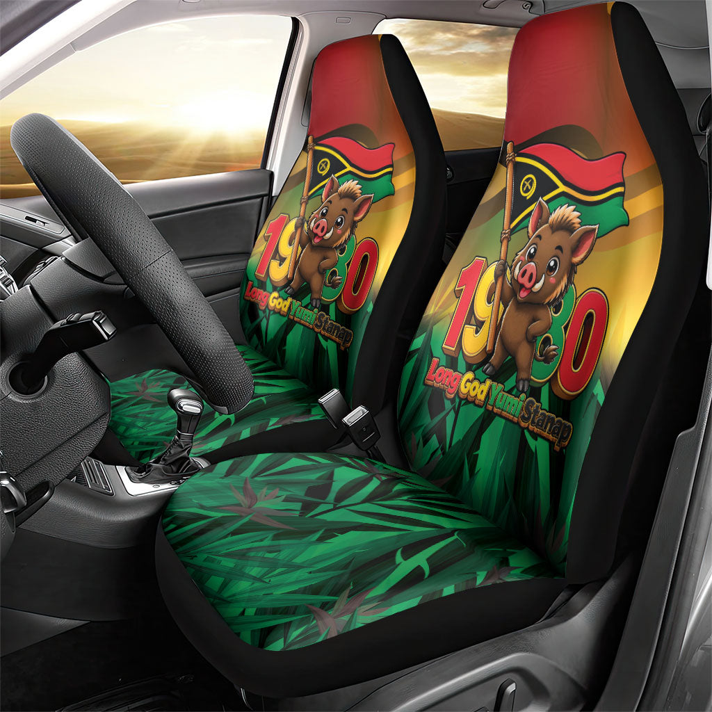 Vanuatu Independence Day Car Seat Cover Chibi Boar Proud To Be A Ni-Van