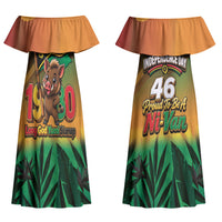 Vanuatu Independence Day Couples Matching Off Shoulder Maxi Dress and Long Sleeve Button Shirt Chibi Boar Proud To Be A Ni-Van LT14 - Polynesian Pride