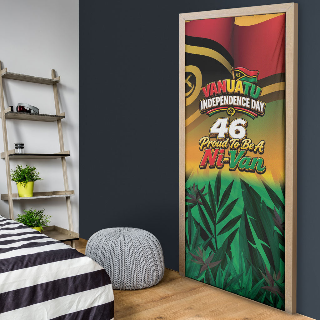 Vanuatu Independence Day Door Cover Chibi Boar Proud To Be A Ni-Van
