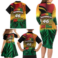 Vanuatu Independence Day Family Matching Long Sleeve Bodycon Dress and Hawaiian Shirt Chibi Boar Proud To Be A Ni-Van