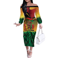 Vanuatu Independence Day Family Matching Off The Shoulder Long Sleeve Dress and Hawaiian Shirt Chibi Boar Proud To Be A Ni-Van