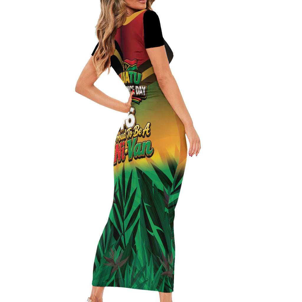 Vanuatu Independence Day Family Matching Short Sleeve Bodycon Dress and Hawaiian Shirt Chibi Boar Proud To Be A Ni-Van