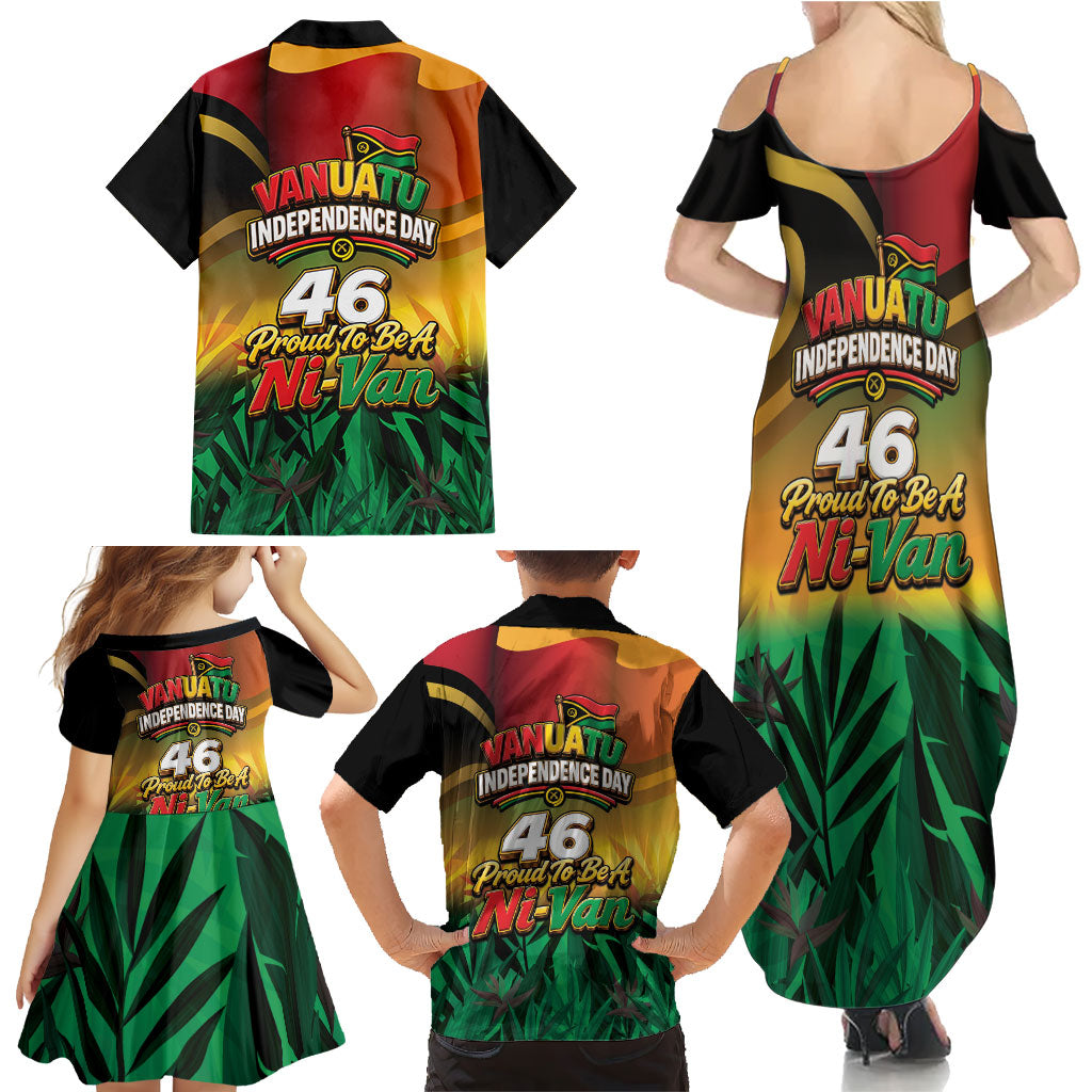 Vanuatu Independence Day Family Matching Summer Maxi Dress and Hawaiian Shirt Chibi Boar Proud To Be A Ni-Van