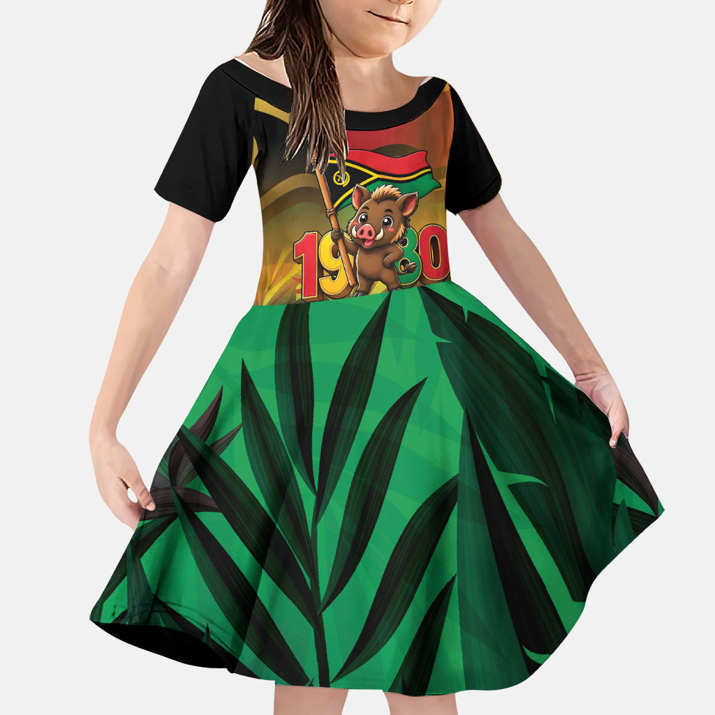 Vanuatu Independence Day Family Matching Tank Maxi Dress and Hawaiian Shirt Chibi Boar Proud To Be A Ni-Van