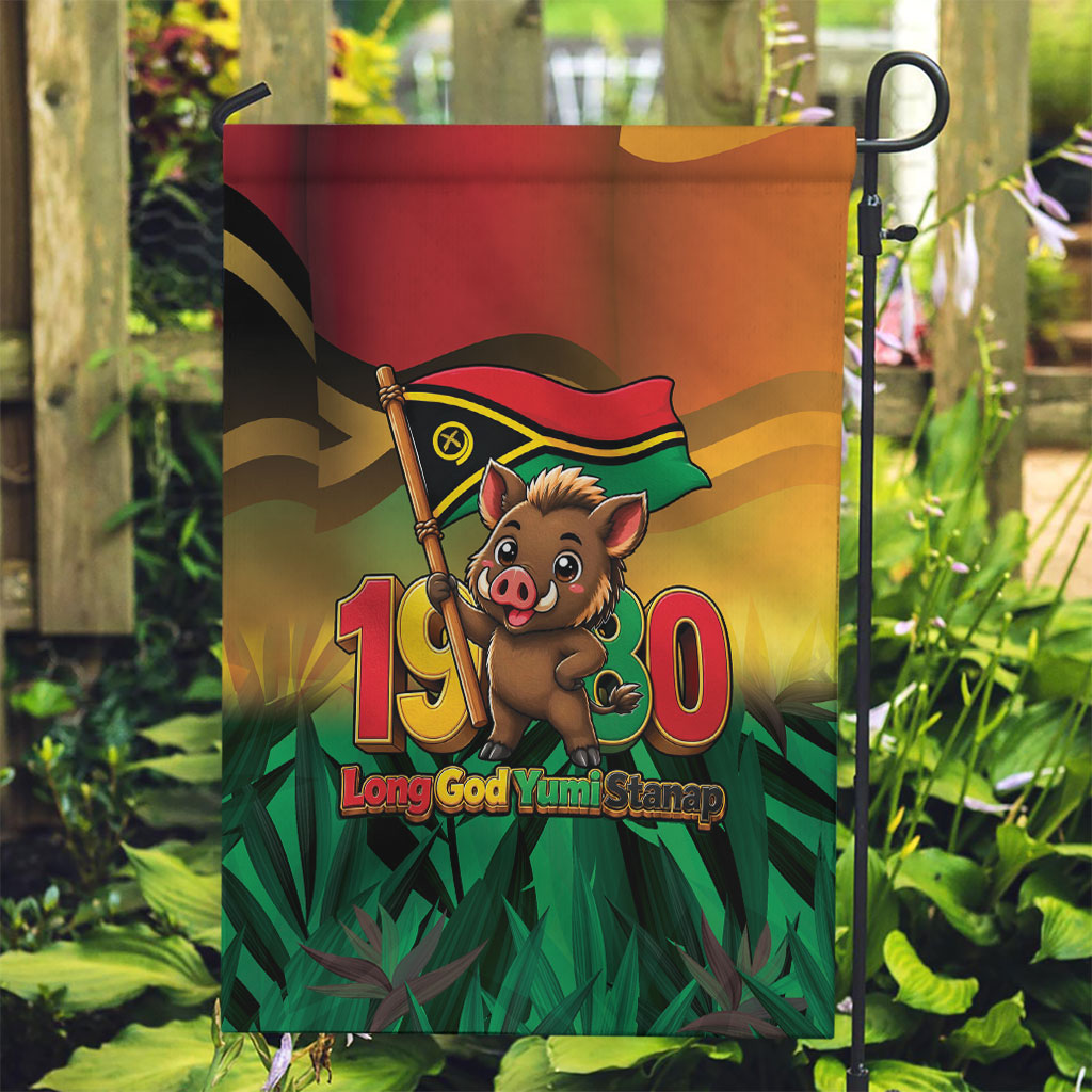Vanuatu Independence Day Garden Flag Chibi Boar Proud To Be A Ni-Van