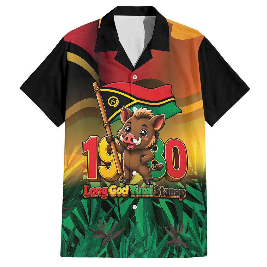 Vanuatu Independence Day Hawaiian Shirt Chibi Boar Proud To Be A Ni-Van